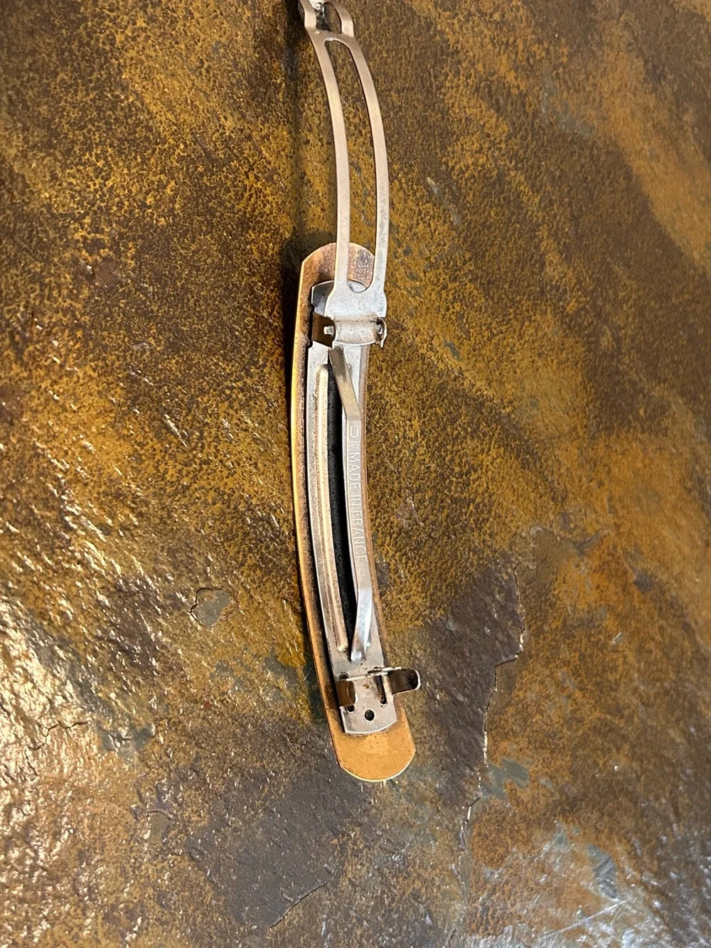 Vintage Made in France 🇫🇷 Copper-Tone Engraved Hair Barrette